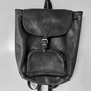 Eddie Bauer Black 90s Leather Backpack